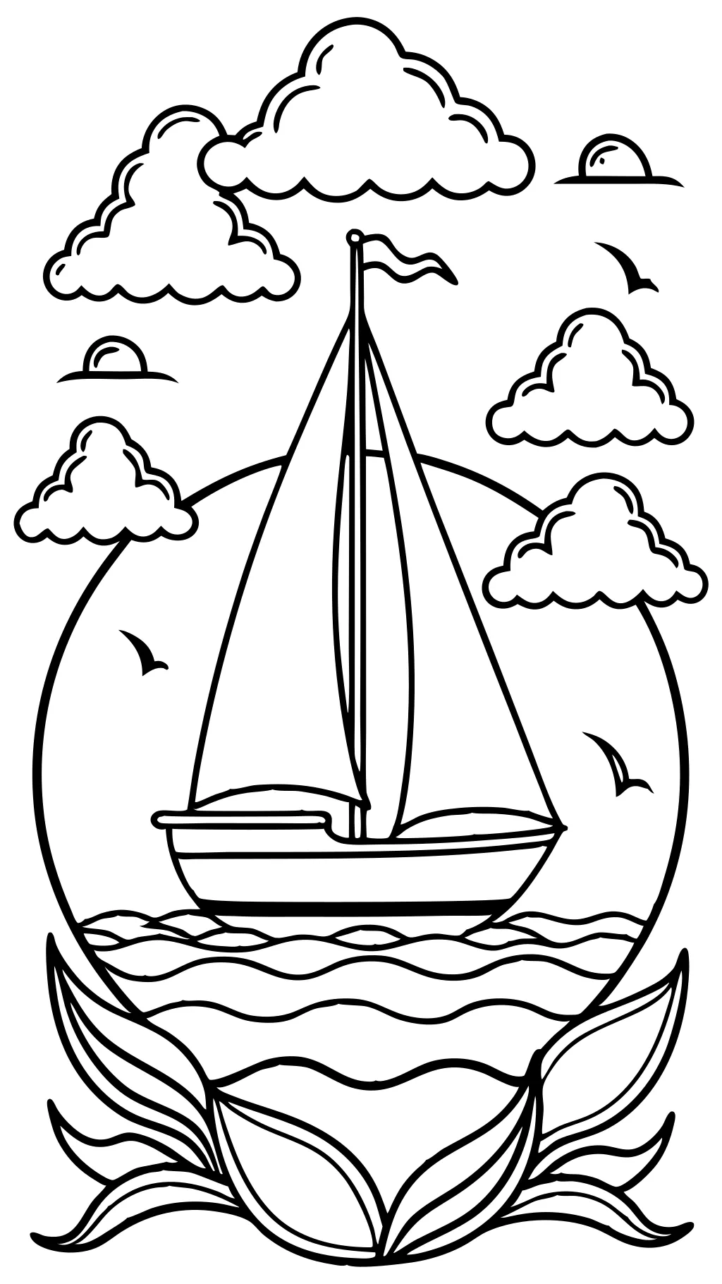 sailboat coloring page